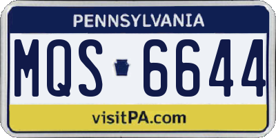 PA license plate MQS6644