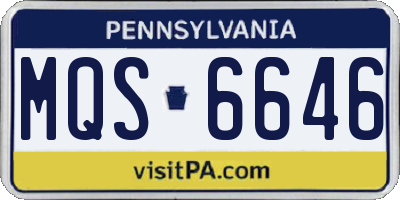 PA license plate MQS6646
