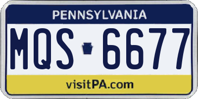 PA license plate MQS6677