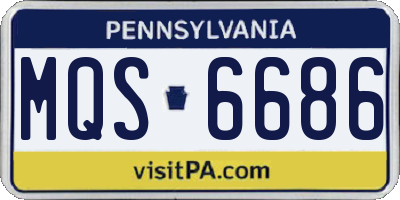 PA license plate MQS6686