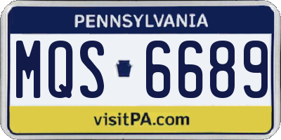 PA license plate MQS6689