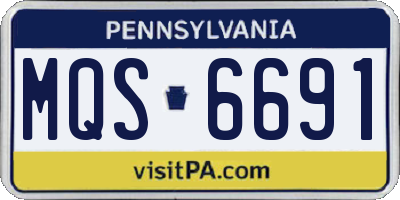 PA license plate MQS6691