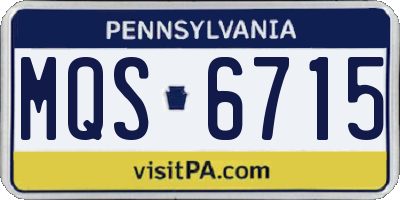 PA license plate MQS6715