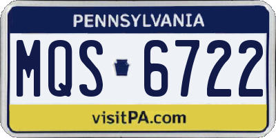 PA license plate MQS6722