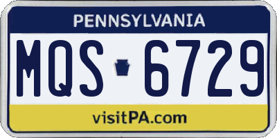 PA license plate MQS6729