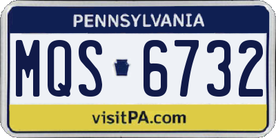 PA license plate MQS6732