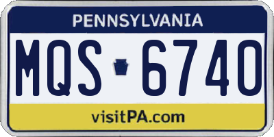 PA license plate MQS6740