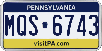 PA license plate MQS6743