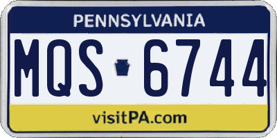 PA license plate MQS6744