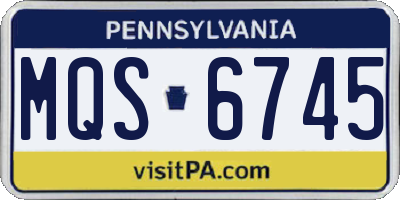 PA license plate MQS6745