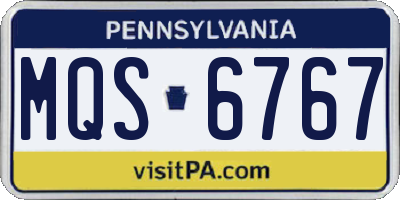 PA license plate MQS6767