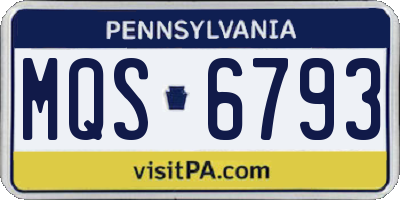 PA license plate MQS6793