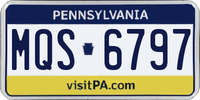PA license plate MQS6797