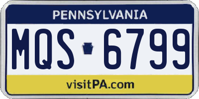 PA license plate MQS6799