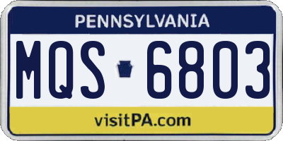 PA license plate MQS6803
