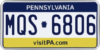 PA license plate MQS6806