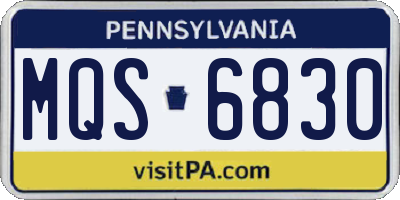 PA license plate MQS6830