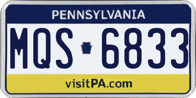 PA license plate MQS6833