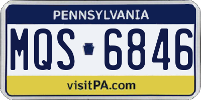 PA license plate MQS6846