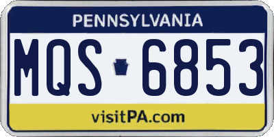 PA license plate MQS6853