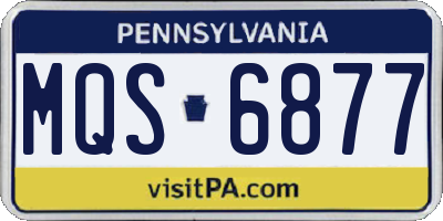 PA license plate MQS6877