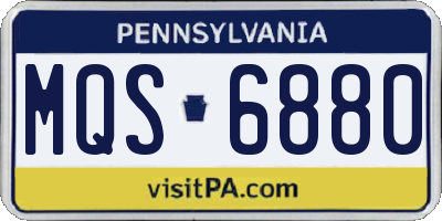 PA license plate MQS6880