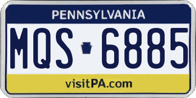 PA license plate MQS6885