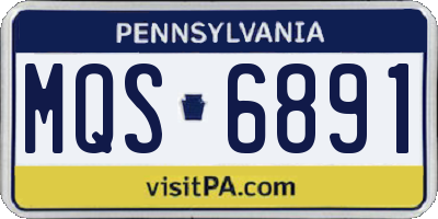 PA license plate MQS6891