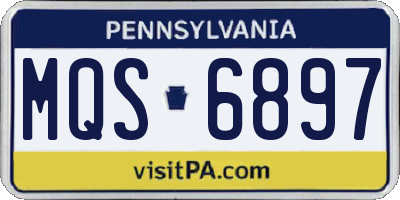PA license plate MQS6897