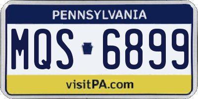PA license plate MQS6899