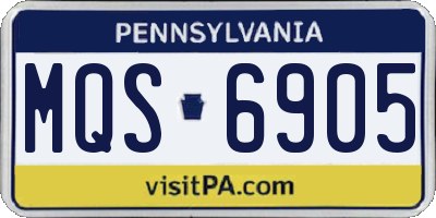 PA license plate MQS6905