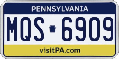 PA license plate MQS6909