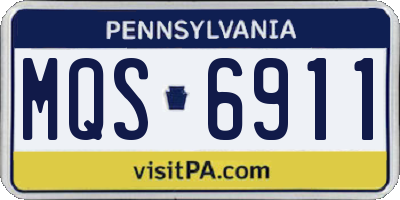 PA license plate MQS6911