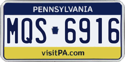 PA license plate MQS6916