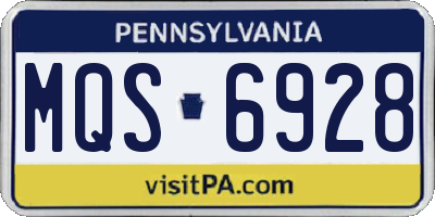 PA license plate MQS6928