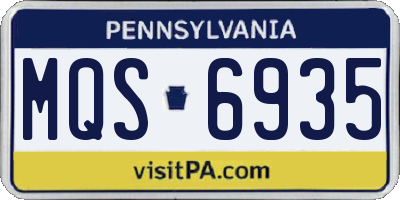 PA license plate MQS6935