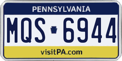 PA license plate MQS6944