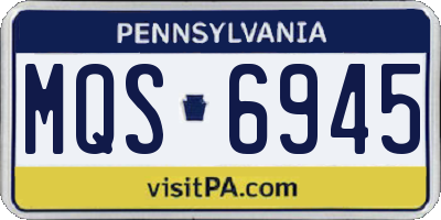 PA license plate MQS6945