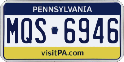 PA license plate MQS6946