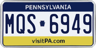 PA license plate MQS6949