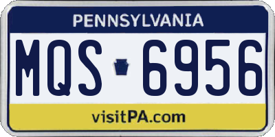 PA license plate MQS6956