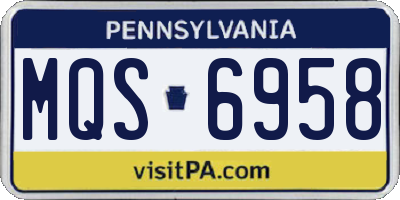 PA license plate MQS6958