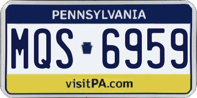 PA license plate MQS6959