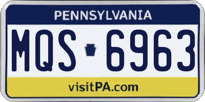 PA license plate MQS6963