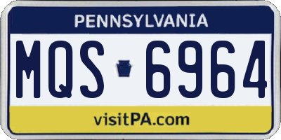 PA license plate MQS6964