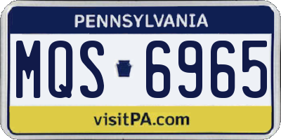 PA license plate MQS6965