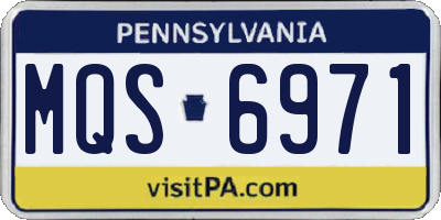 PA license plate MQS6971