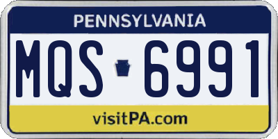 PA license plate MQS6991
