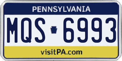 PA license plate MQS6993