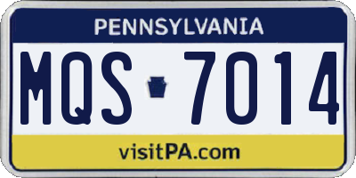 PA license plate MQS7014